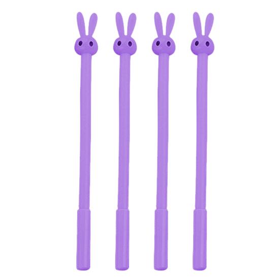 4 шт. быстросохнущие гелевые ручки с милым кроликом, беглое письмо, сверхлегкие, нескользящие, удобные ручки с чернилами