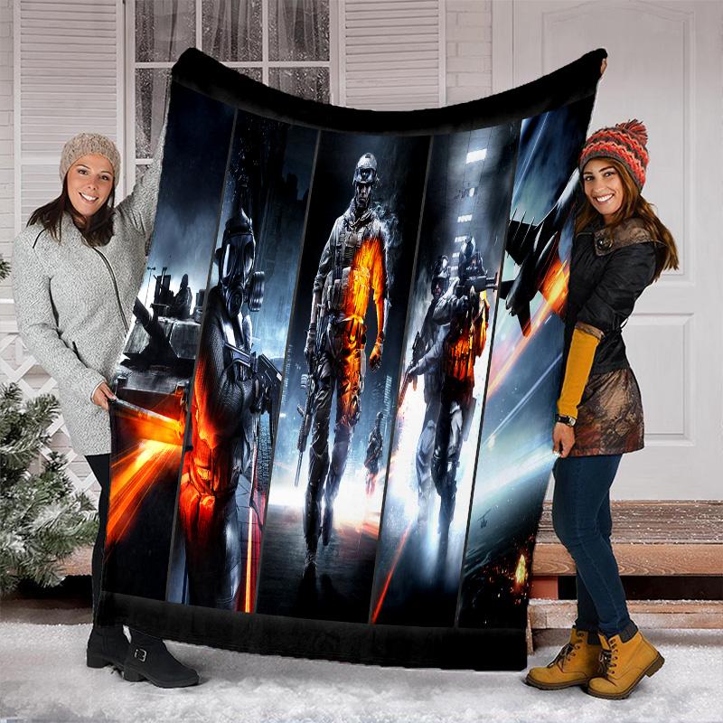 Cyberpunk Soldier  Blanket Soft Comfortable All Seasons Perfect Sofa Office Naps Trips Birthday Christmas Gift