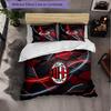 AC Milan Pattern 3 Pieces Bedding Set Soft Microfiber Duvet Cover with Pillow Cases for Bedroom