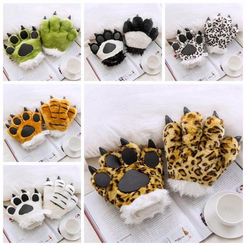 Stuffed Animal Tiger Claw Gloves Leopard Giraffe Animal Paw Gloves   Children Gifts