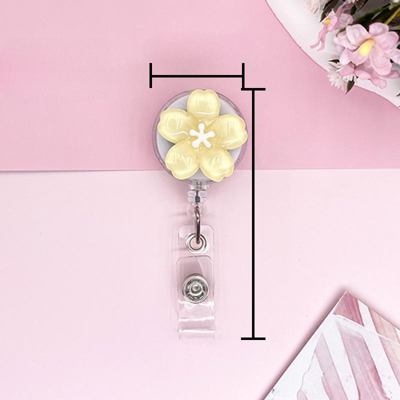 Милый прозрачный цветочный бейдж-ролик для женщин, выдвижной, с зажимом для ID-карты работника, держатель для бейджа с ID-картой врача, медсестры