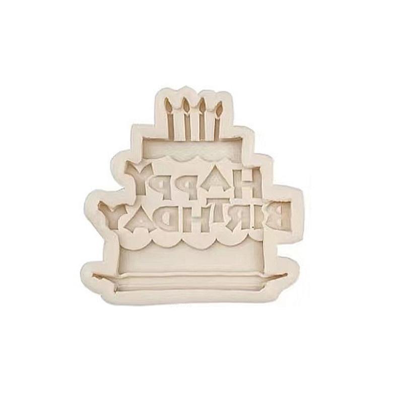 Силиконовая 3D-форма с английским алфавитом «С днем рождения», инструмент для украшения шоколадного торта