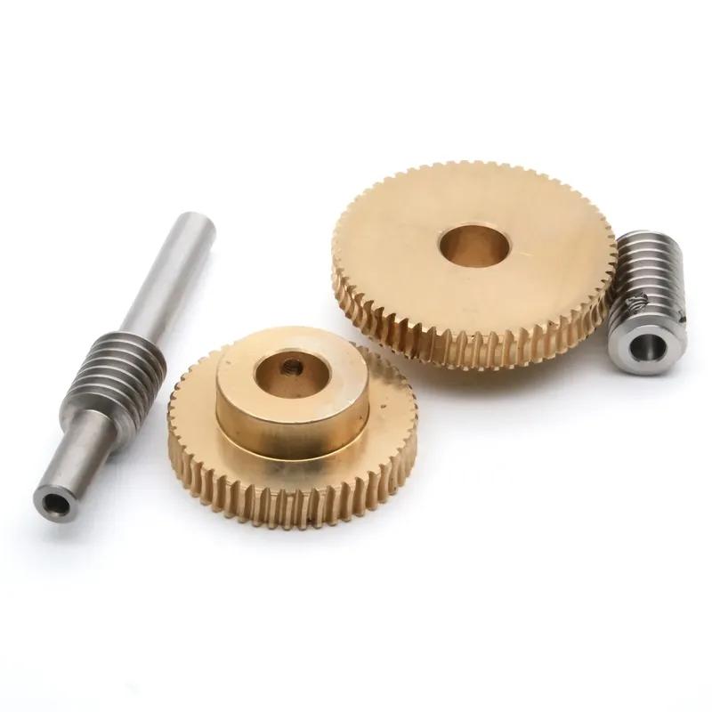 0.8M Stainless Steel Worm Shaft Copper Turbine Gear 20/25/30/35/40/50/60 Teeth
