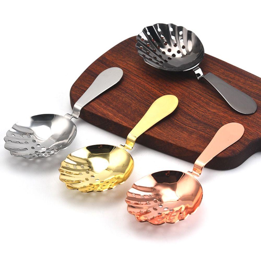 Stainless Steel Shell Shaped Bartender Julep Bar Strainer Percolator Cocktail Tool Ice Cube Filter