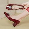 Модные изящные туфли-лодочки с бантиком из стразов для невесты, женские туфли на высоком каблуке 5 см, красные лакированные туфли, офисные туфли для леди, эскарпины