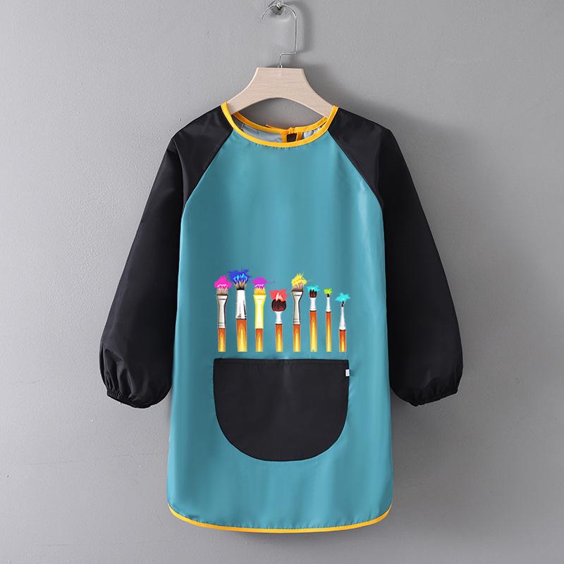 Детский водонепроницаемый художественный фартук с логотипом - Двусторонний фартук для рисования и еды