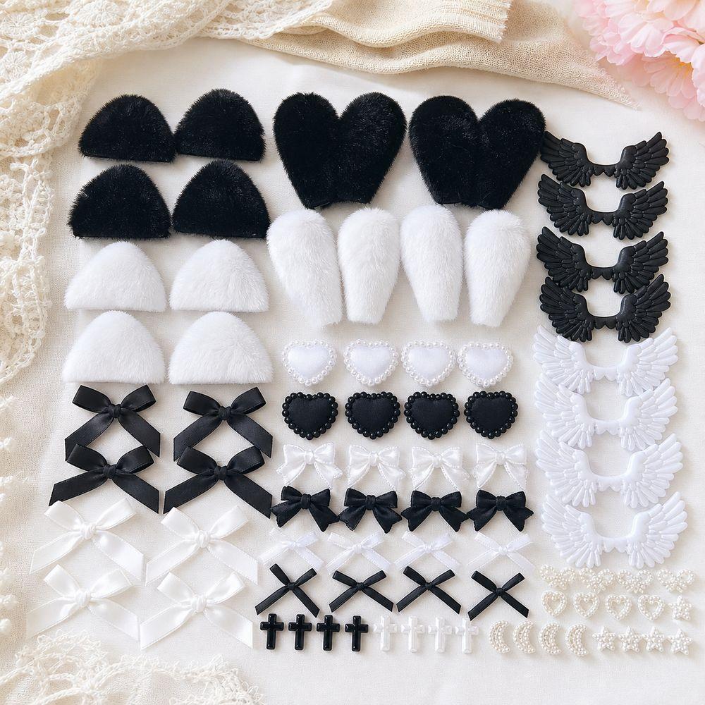 80Pcs/Set Fabric Handmade Accessory Set Colorful Material Pack Set Pain Bag Decoration Kit
