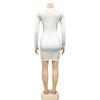 X5337: Sexy Deep V Rhinestone Party Dress with See-through Midi Skirt - European Fashion New Arrival