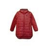 Однотонный пуховик средней длины с логотипом, женская верхняя одежда, красный 942168-677