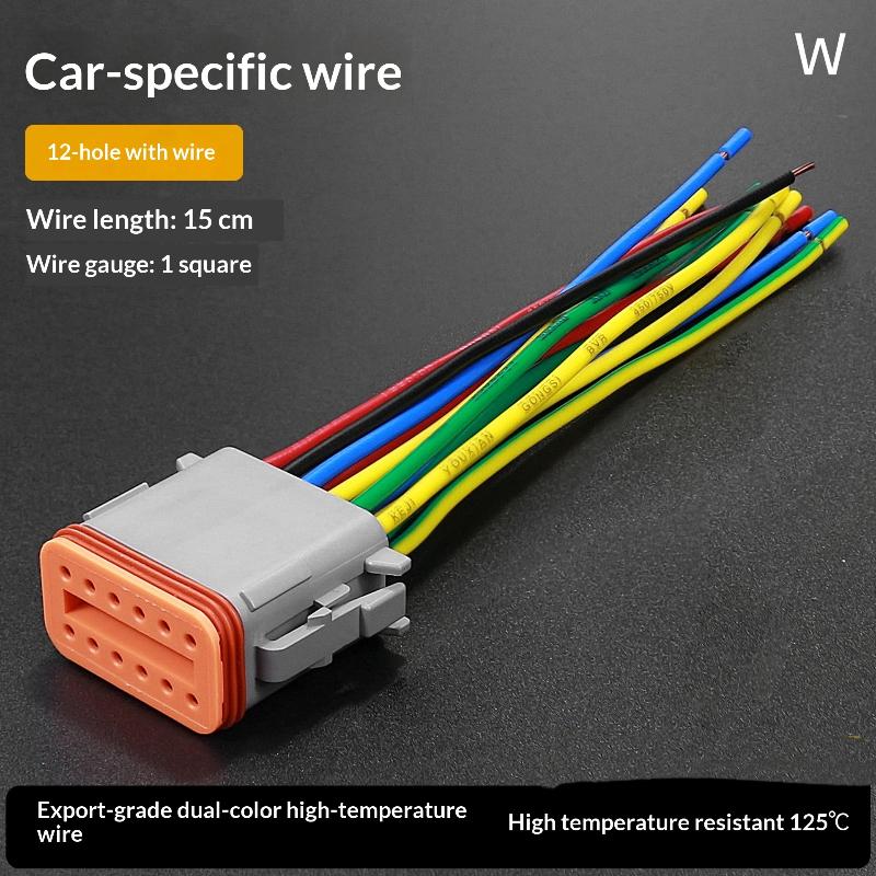 1 Pcs Dt Connector With 15Cm Wiring Harness Dt06-2S/Dt04-2P 2P 3P 4P 6P 8P 12P Waterproof Electrical Connector