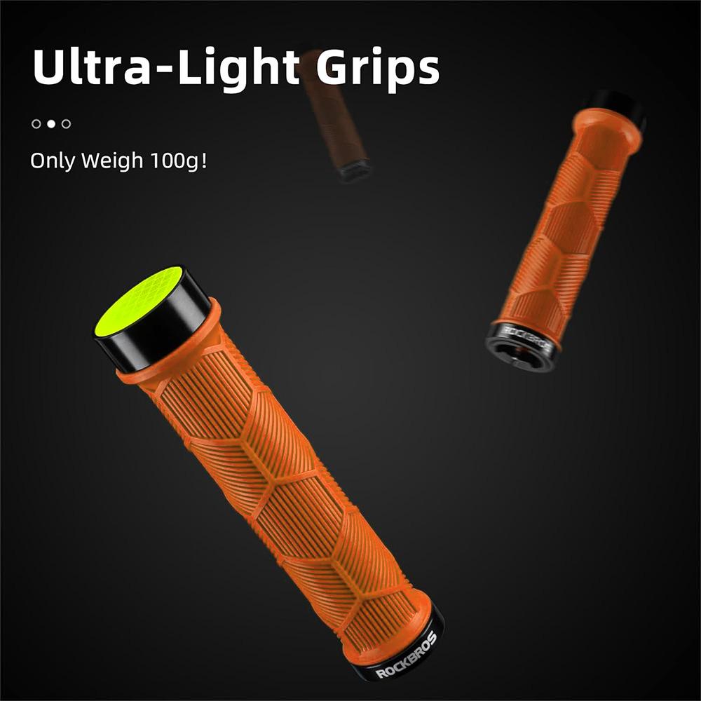 TPR bicycle grips with reflector - orange