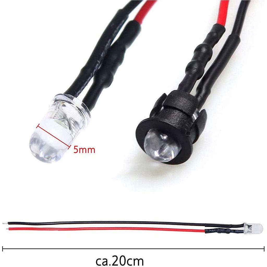12 Вольт, 5 мм, предварительно проводные светодиоды, микро светодиодные диоды для модельного ассортимента, 12 В, мини одиночные светодиодные лампы