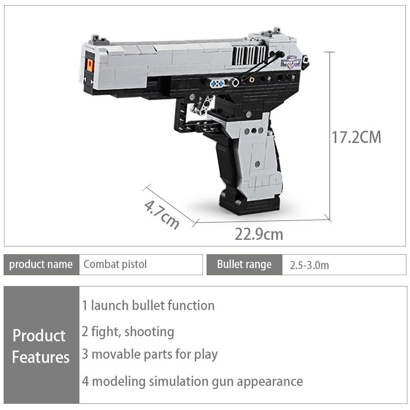 Cada Пистолет M23 Узи, пистолет-пулемет, военные строительные блоки WW2 для технической городской полиции, наборы моделей спецназа