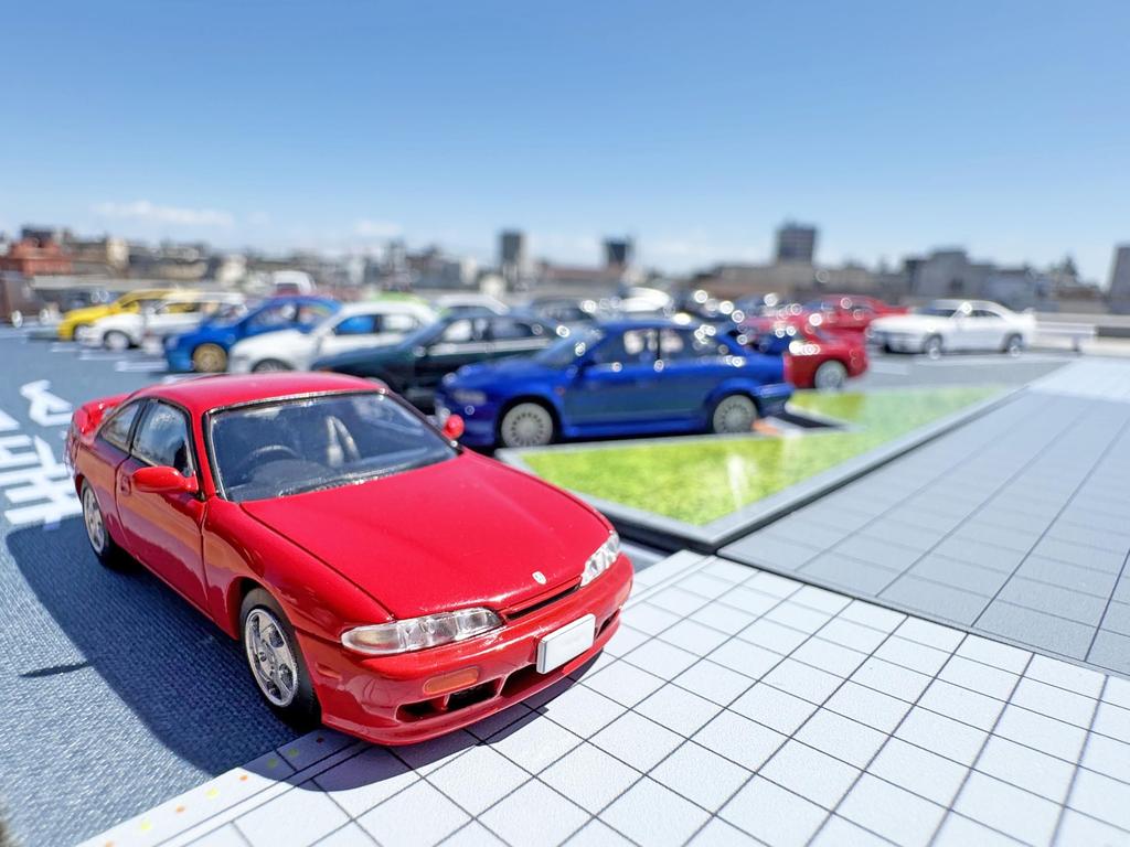 TOMYTEC Tomicarama Vintage Масштаб 12a Парковка Дайкоку Коврик А Nissan Silvia Aero 1995 Резиновый коврик Набор аксессуаров из АБС-пластика и акрила Частично