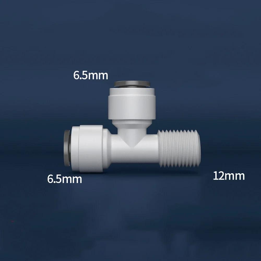 Тройник редукционный 3/8" 1/4" на 3 выхода, пищевой POM, быстроразъемный соединитель для аквариума, системы фильтрации воды RO, системы обратного осмоса