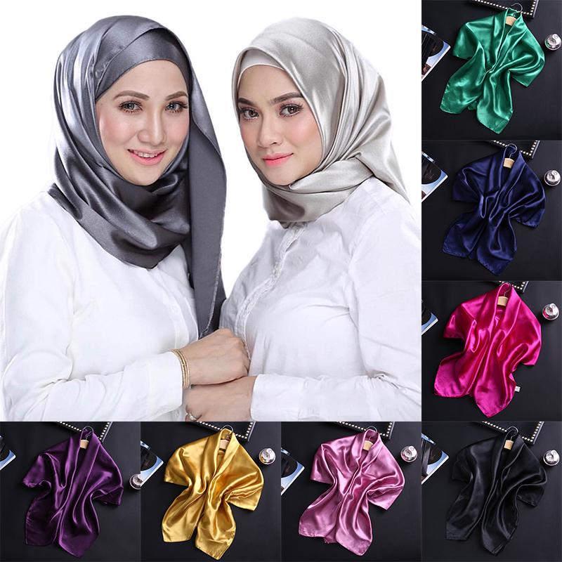 Мусульманский атласный платок 90×90см