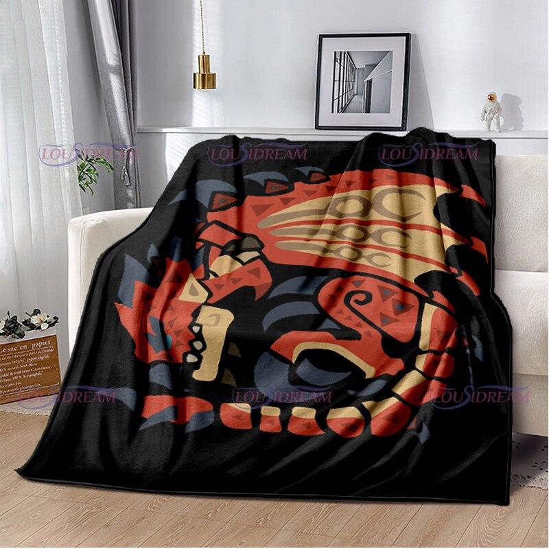 Monster Hunter Stories Soft Flannel Blanket Cartoon Blanket for All Seasons Warm Cozy Fluffy Blanket for Sofa Bed Living Room