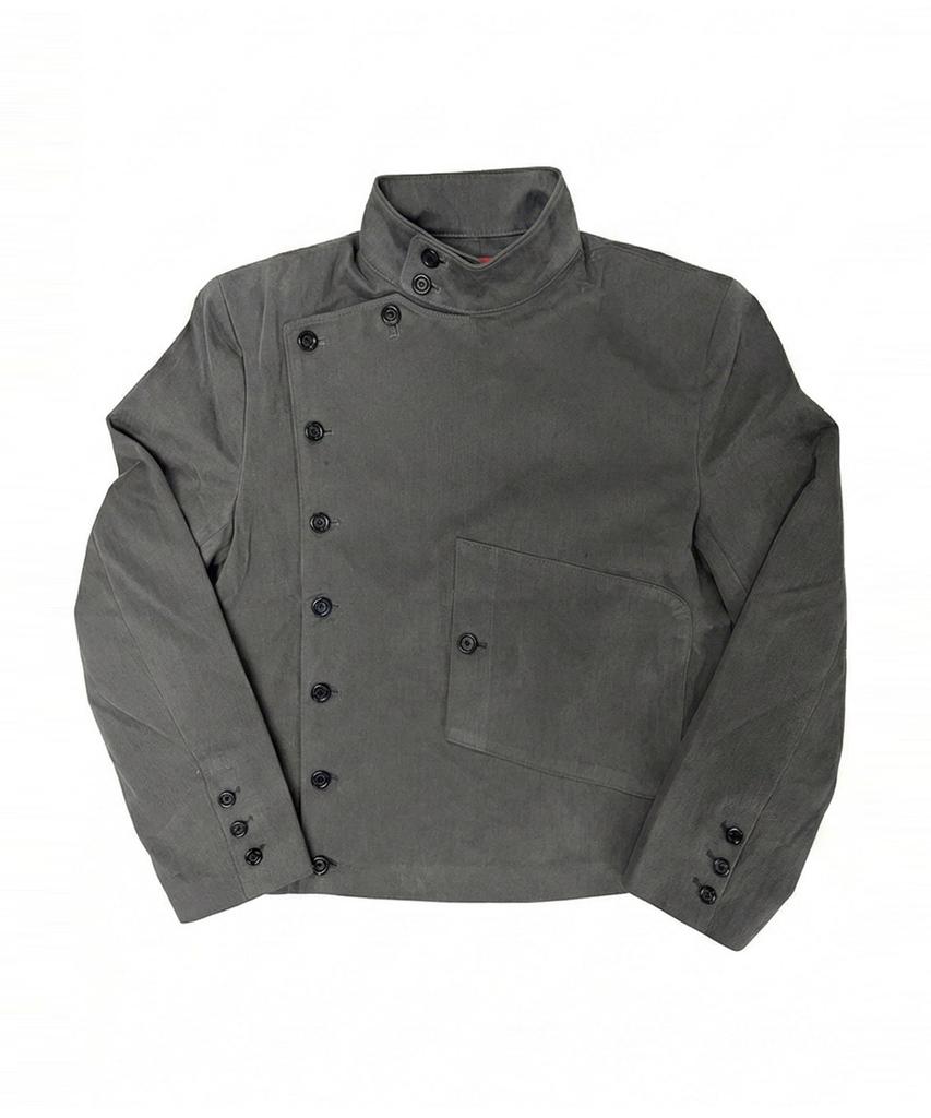 043Y Asymmetric Stand Collar Jacket