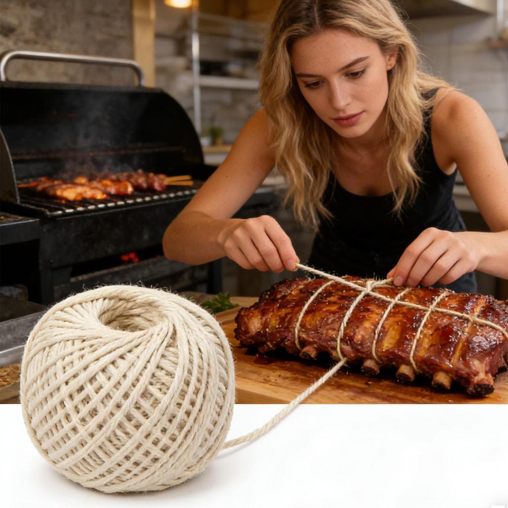 85 м Пищевая мясницкая нить 2 мм Хлопок для рукоделия и кулинарии Мягкая натуральная кухонная нить для жарки мяса, упаковки, поделок