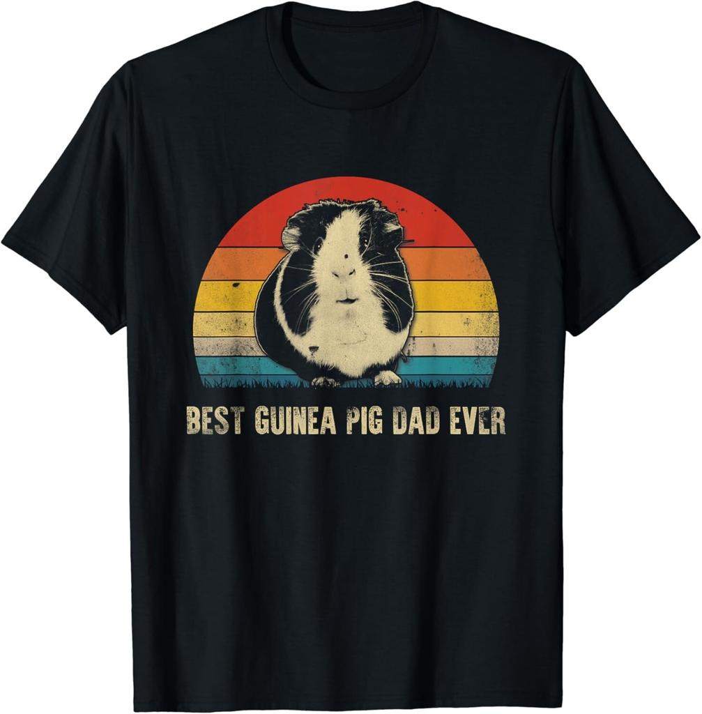 The Best Guinea Pig Dad TShirt Cute Guinea Pig Dad Gift Short Sleeve Round Neck TShirt for Both Men and Women