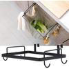 Jiawu Trash Storage Holder, Trash Bag Rack Hanging Trash Bag Holder Iron Hook Designed for Household Kitchen Cabinets Doors and Cupboards(Black)