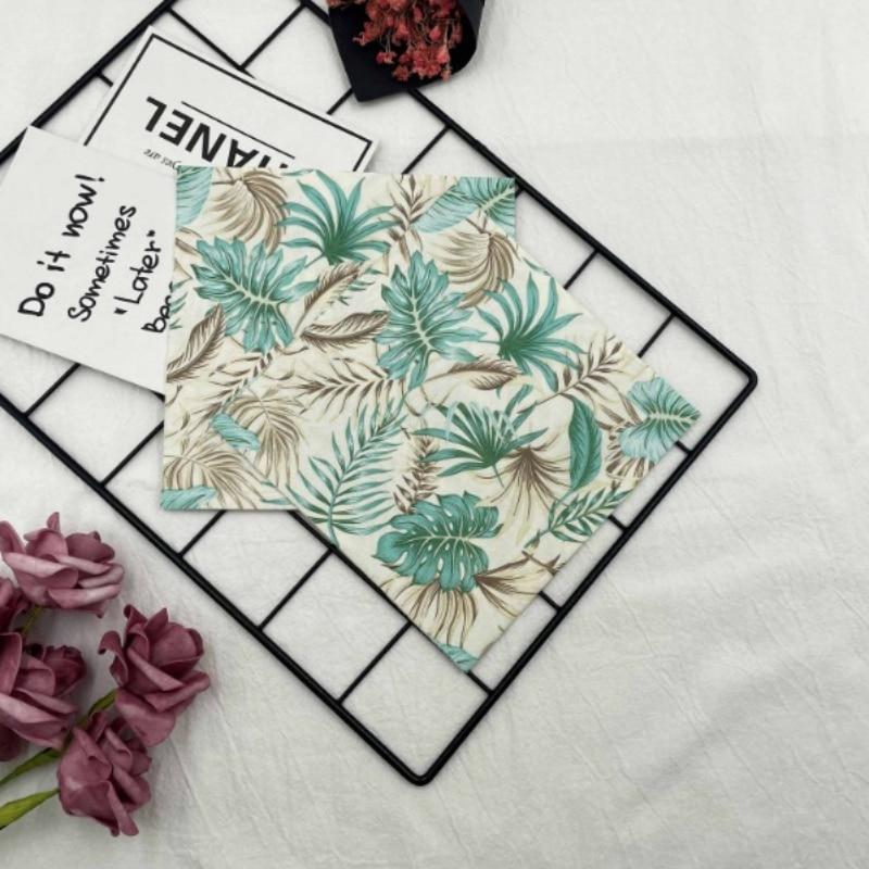 Одноразовые салфетки для вечеринок, двухслойные, 20 шт./упак., с узором в виде листьев