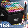 Oil-Based Double-Ended Touch Marker Set - 24/48 Quick-Drying Colors for Students & Children