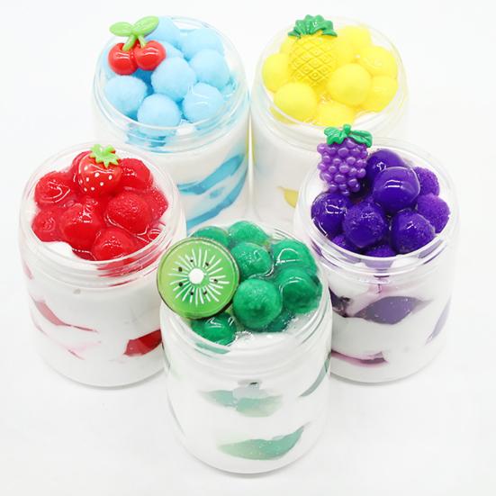 60/120ml Fruit Ice Cream Slime Mud Clay Craft Stress Reliever Sludge Kids Toy