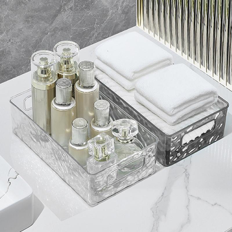 Корзина для сортировки и хранения косметики High Beauty с легким роскошным узором Glacier, штабелируемая коробка для хранения