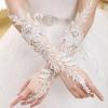 Bridal Princess Flower Rhinestone Wedding Accessories Korean Style Fingerless Long Lace Wedding Gloves for Brides