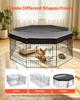 VEVOR Dog Playpen 61 cm 8 Panels Foldable Metal Exercise Pen with Top Cover, Indoor Pet Fence with Door, Heavy Duty Puppy Crate Kennel