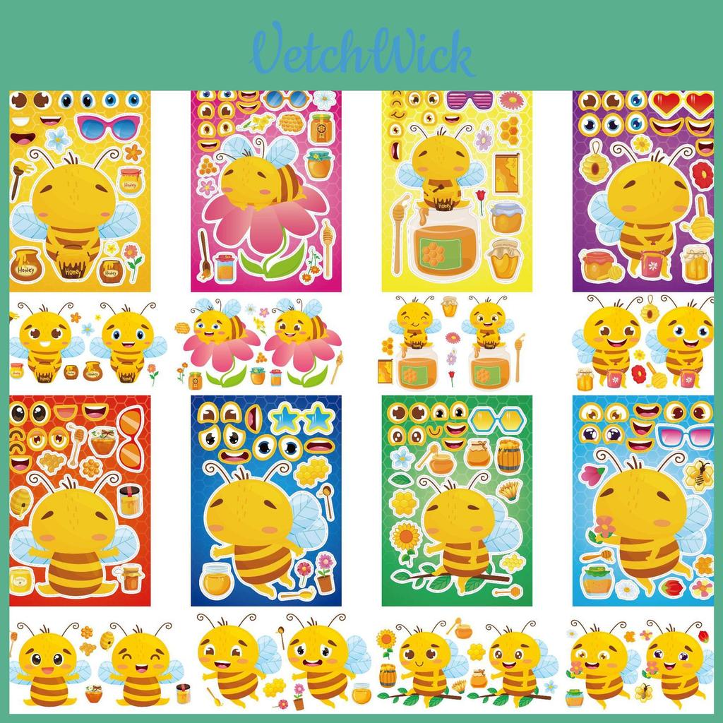 Interactive Educational Cartoon Bee Stickers For Kids Creative Diy Fun