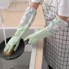 Extended Waterproof PVC Cleaning Gloves - Non-slip, Thin, and Durable for Kitchen, Dishwashing, Housework, and Laundry.