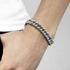 Stainless Steel Men's Titanium Bracelet - Fashion Jewelry Gift with Thick Chain
