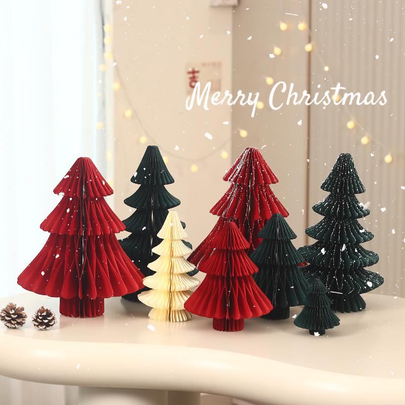 Большое елочное украшение 3D сотовый шар складная бумажная елка Navidad украшения настольный подвесной рождественский декор