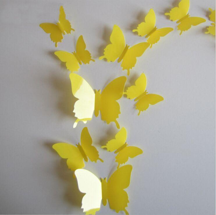 New Gossip Girl Same 12Pcs/Set 3D Butterfly Wall Stickers Living Room Butterflies Decors For Home Fridge Decoration