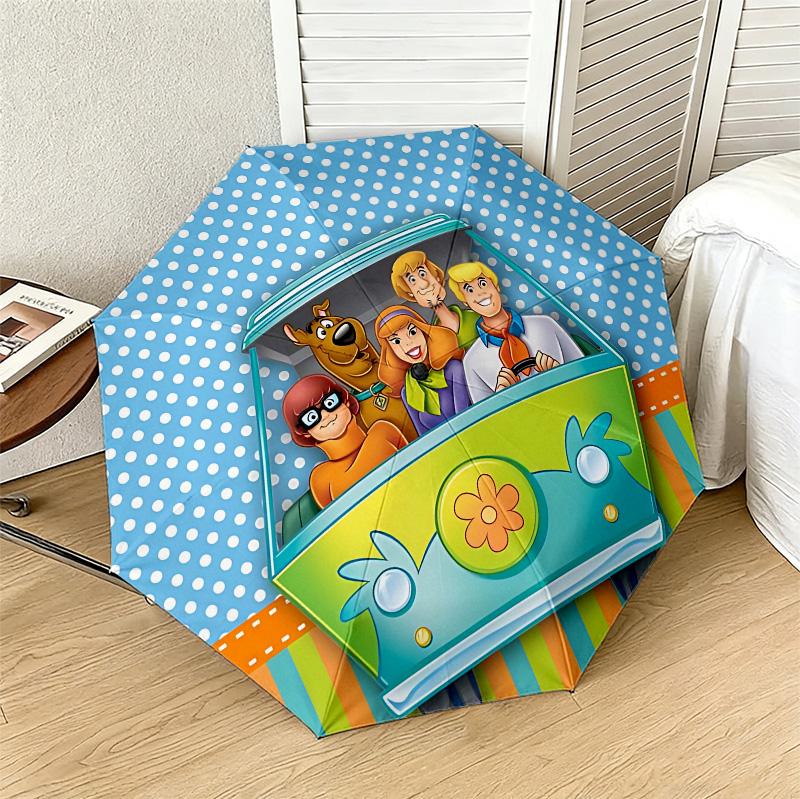 Scoobydoo Mystery Machine 8 Ribs 3Fold Black Glue Uv Protection Umbrella Sun Protection Rainproof Compact Folding Umbrella For Travel Daily Use C92385
