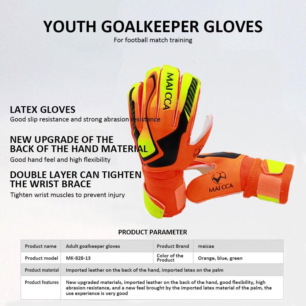 1 Pair Wear-Resistant Game Goalkeeper Gloves Kids Football Goalie Gloves  Outdoor Sports