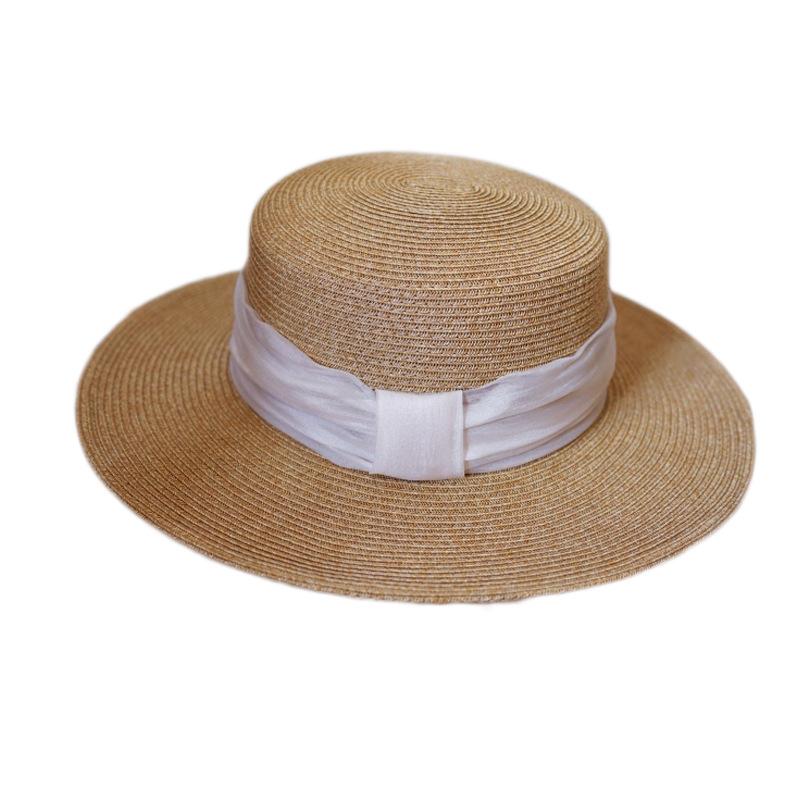 Японская ретро маленькая свежая широкая поляна универсальная плоская вершина цилиндр женская летняя солнцезащитная шляпа от солнца отпуск пляж соломенная шляпа от солнца