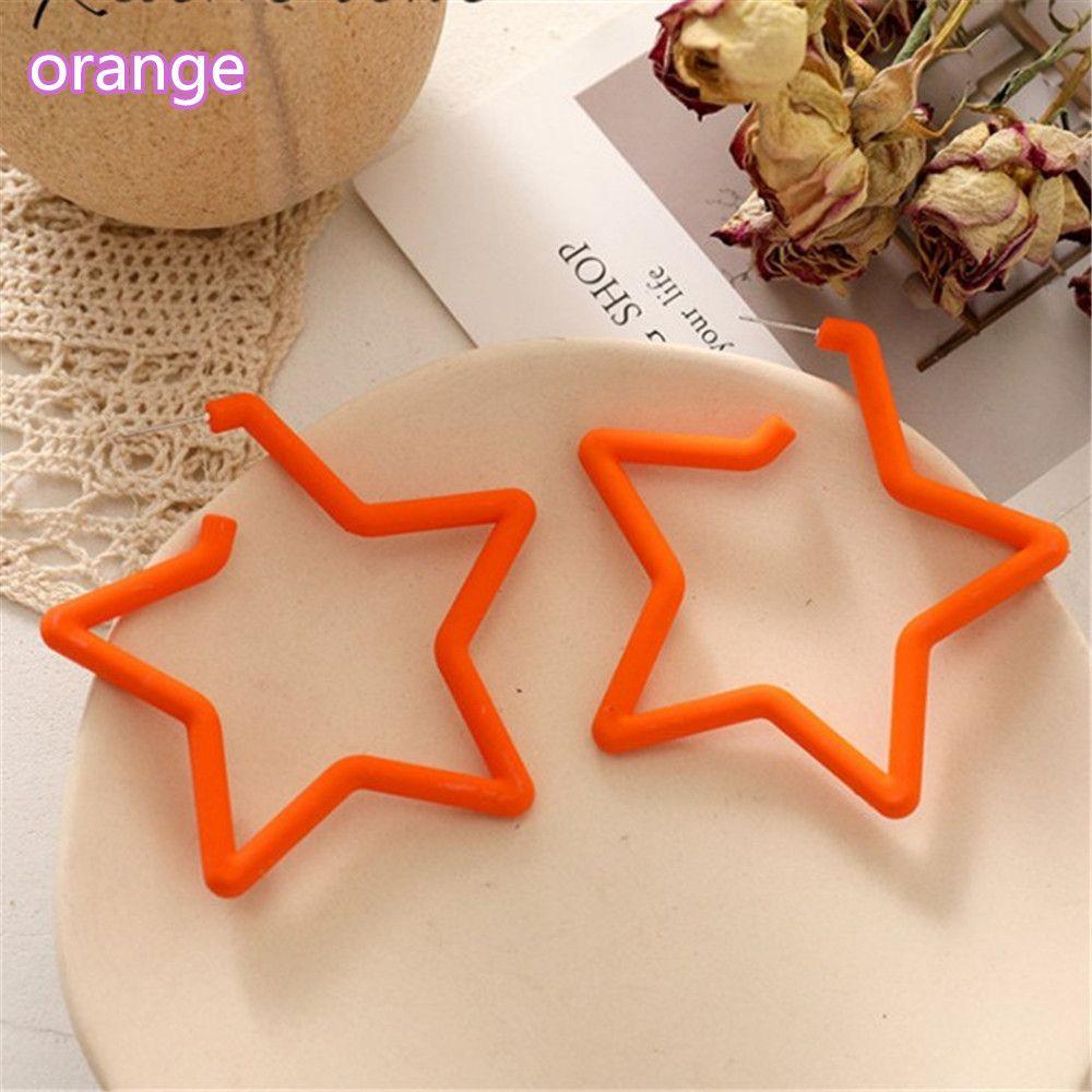 Винтажная Мода Индивидуальность Геометрические Серьги Красочная Звезда Яркая Флуоресценция Серьги-Кольца