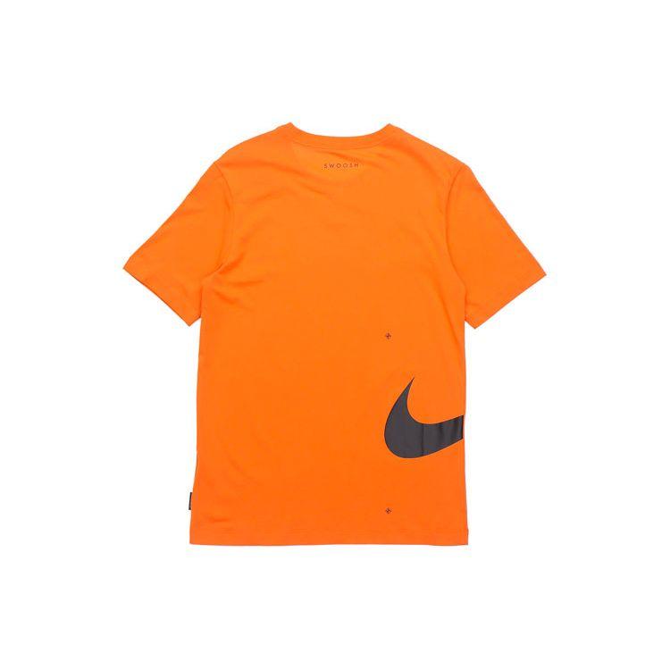 Nike Спортивная одежда Swoosh Club с принтом алфавита, футболка с круглым вырезом и короткими рукавами, мужские топы, оранжевый DJ5374-801