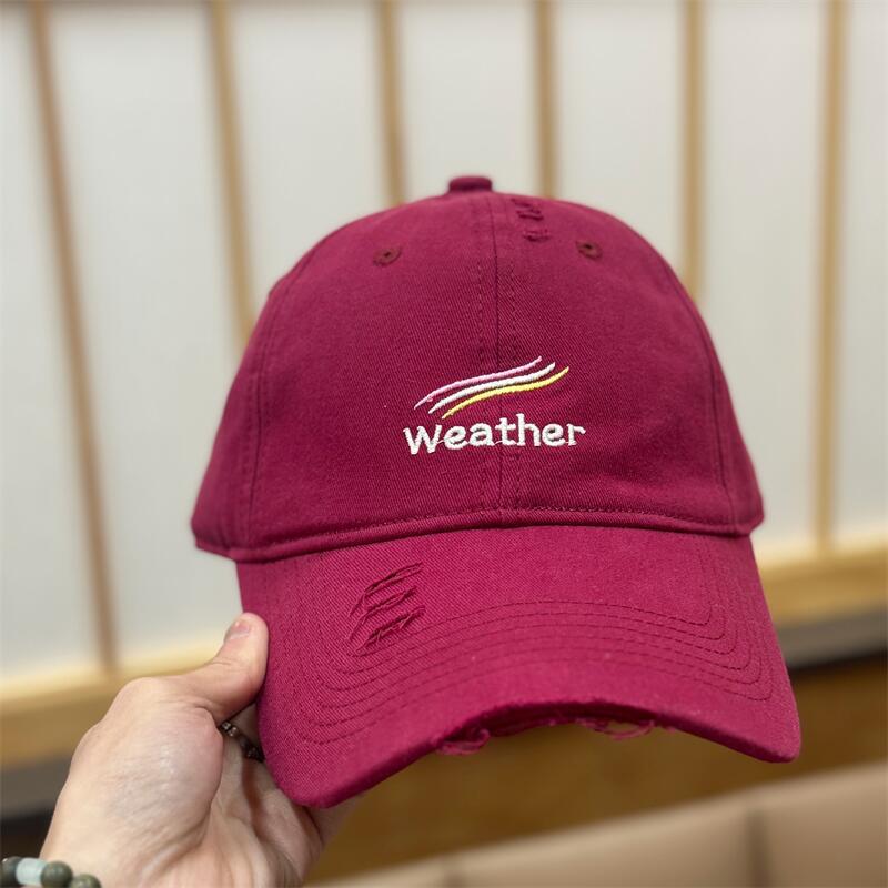 Spring And Summer Letter Embroidery Holes Show Face Small Baseball Cap Women'S Fashion Versatile Trendy Peaked Cap Men