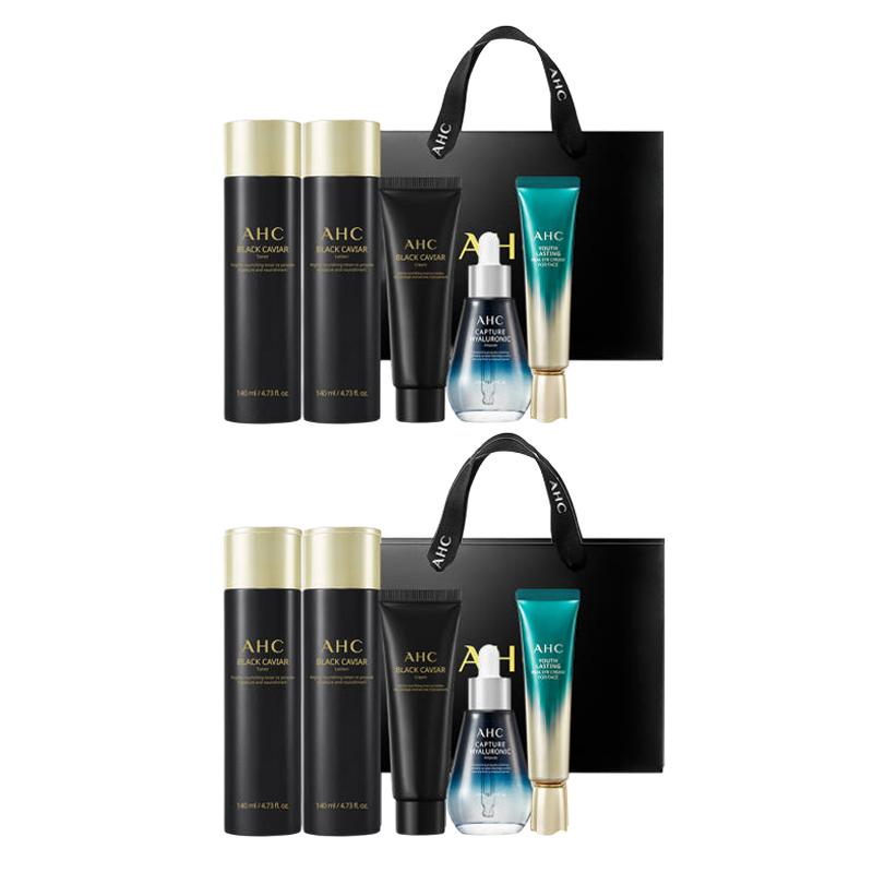 Специальный набор для ухода за кожей AHC Black Caviar (тонер + лосьон + крем + ампула + крем для кожи вокруг глаз)
