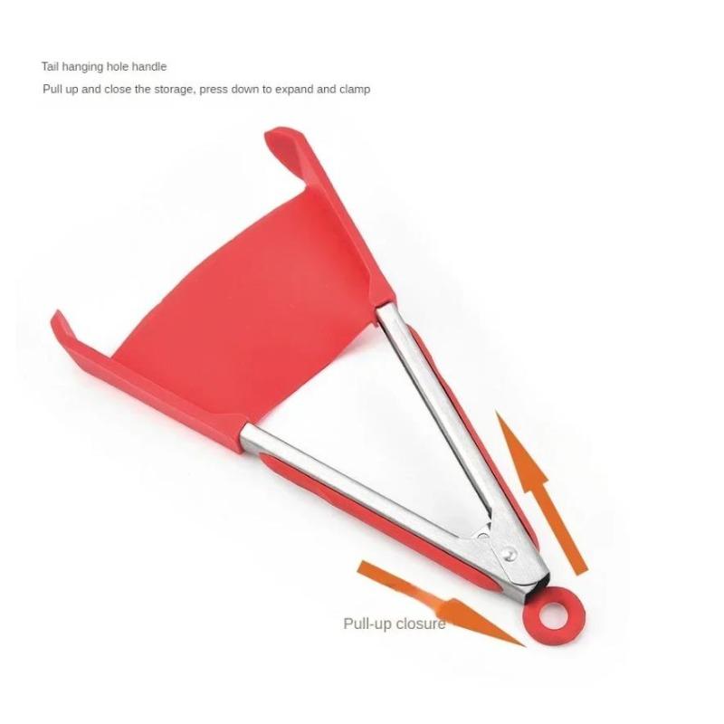 1 шт., зажим для еды из нержавеющей стали, зажим для еды для барбекю, гриля, стейка, силиконовая нескользящая ручка, щипцы для хлеба, вечерние кухонные аксессуары