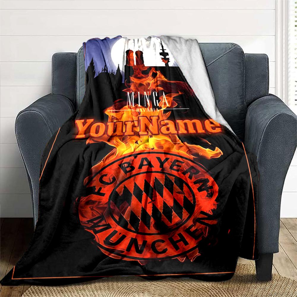 Bayern Munich Personalized Name Blanket Multi-purpose Personalized Blanket Soft & Cozy for Bedding Chair Office Living Room All-Season Use