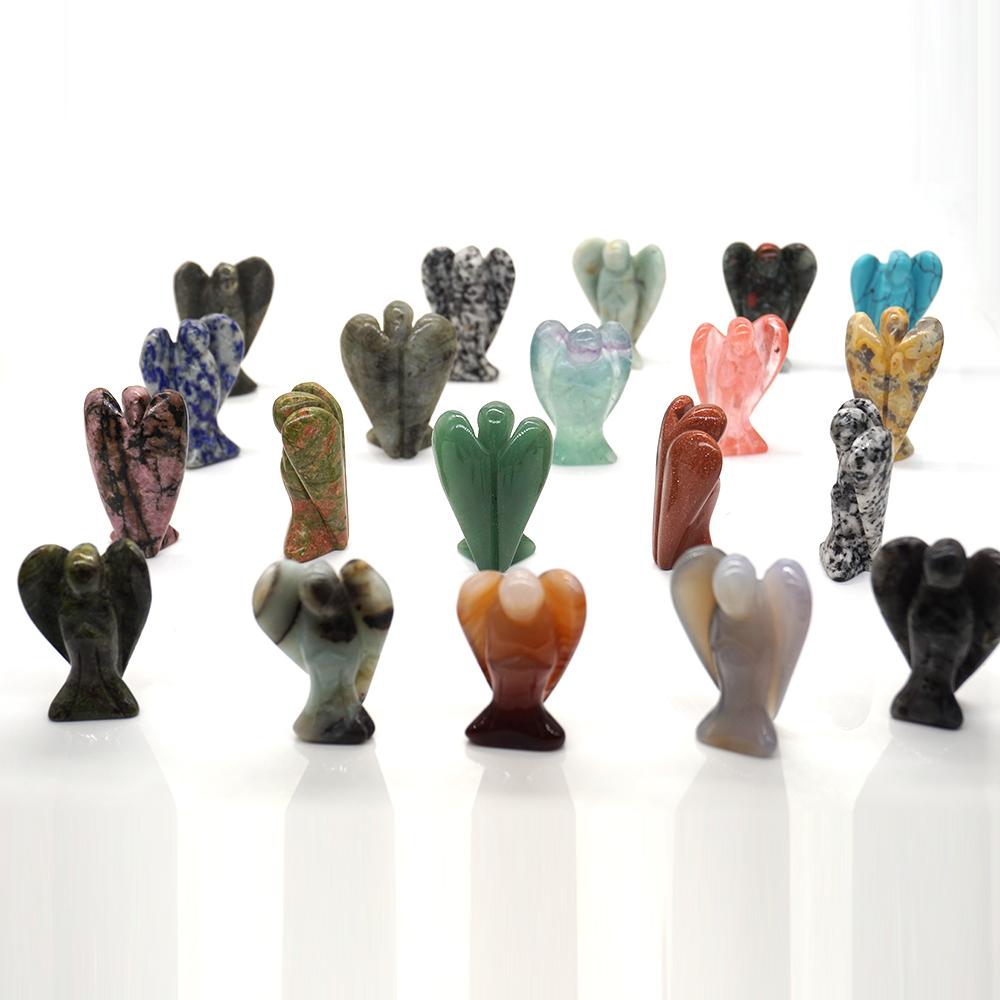 1,5" Фигурка Ангела-Хранителя Статуэтка из Натурального Целебного Кристалла Домашний Каменный Декор Кабинет Поделка Подарок Безделушка Комнатное Украшение