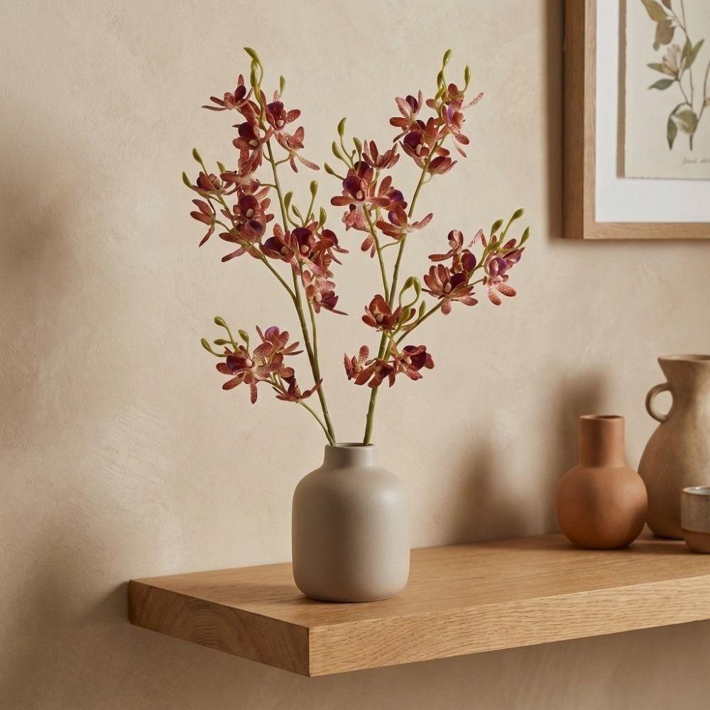 Small Butterfly Orchid Simulation Mini Orchid Real Touch Fake Flower Branch Outdoor Garden Decor
