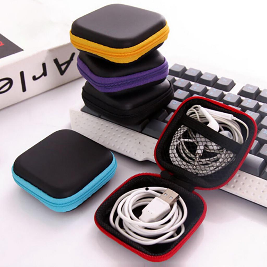 Earphone Wire Organizer Box Data Line Cables Storage Box Case Container Mini Wallet Travel Headphone Protective
