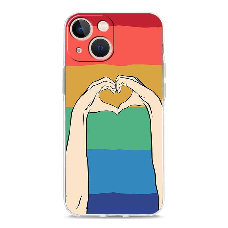 Прозрачный мягкий чехол для телефона Gay LGBT Rainbow Pride для iPhone 14 13 12 11 Pro Max XS X XR SE 7 8 Plus, противоударный прозрачный чехол из ТПУ