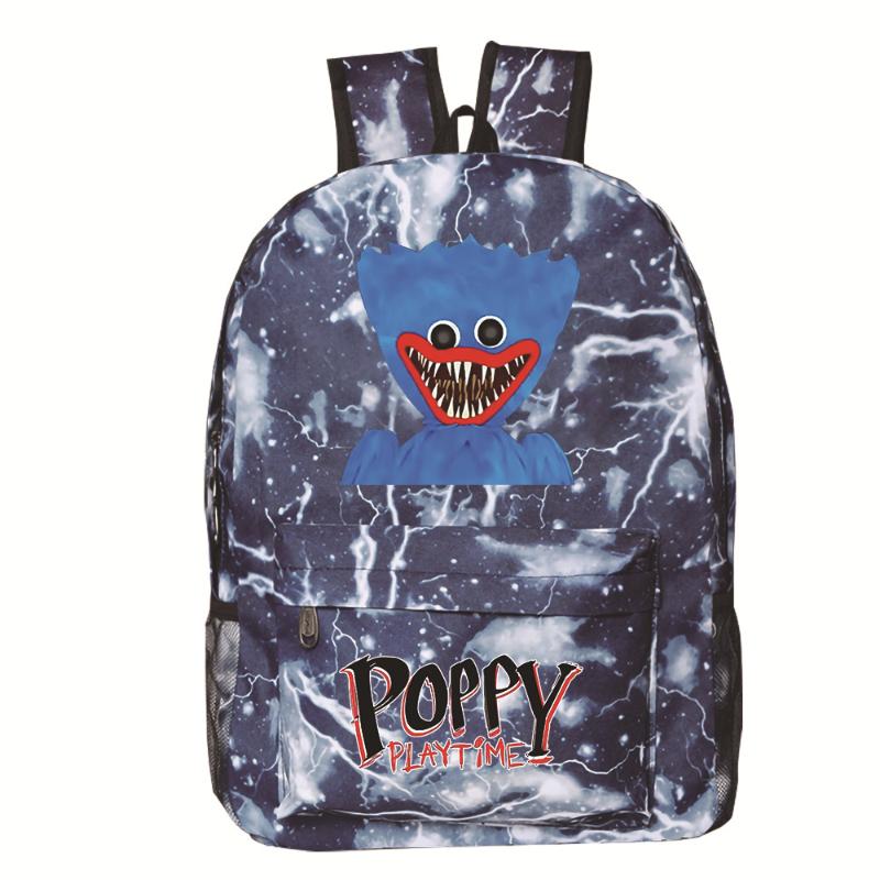 Холщовый набор рюкзаков Poppy Playtime для мальчиков - Включает рюкзак, сумку через плечо и пенал - Прочный, легкий и дышащий для школы и повседневного использования